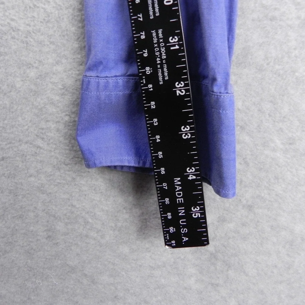 Banana Republic Shirt Mens XL Soft Wash Cotton Pocket Button Up Blue Long Sleeve